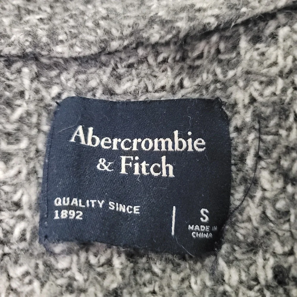 Abercrombie‎ & Fitch Mens Button Shawl Collar Cardigan Size S Chunky Waffle Knit